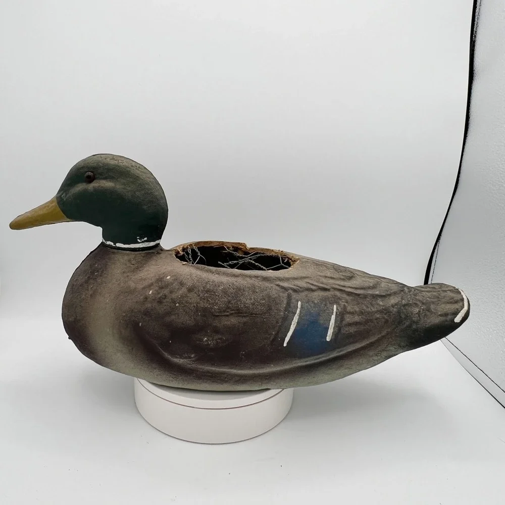 Vintage 1948 Victor Veri-Lite Mallard Decoy –‎ Canvas Over Wire, Lititz PA